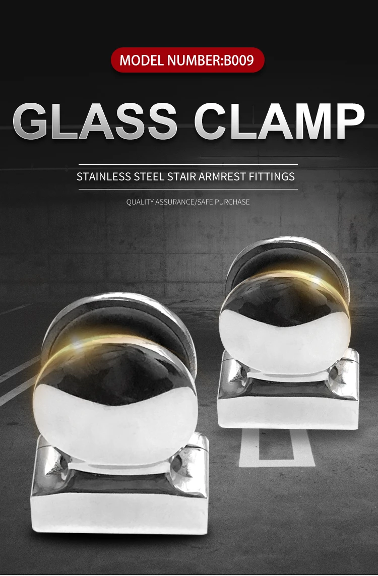 Hot selling stainless steel stair handrail accessories for frameless glass stainless steel 316 glass clamp