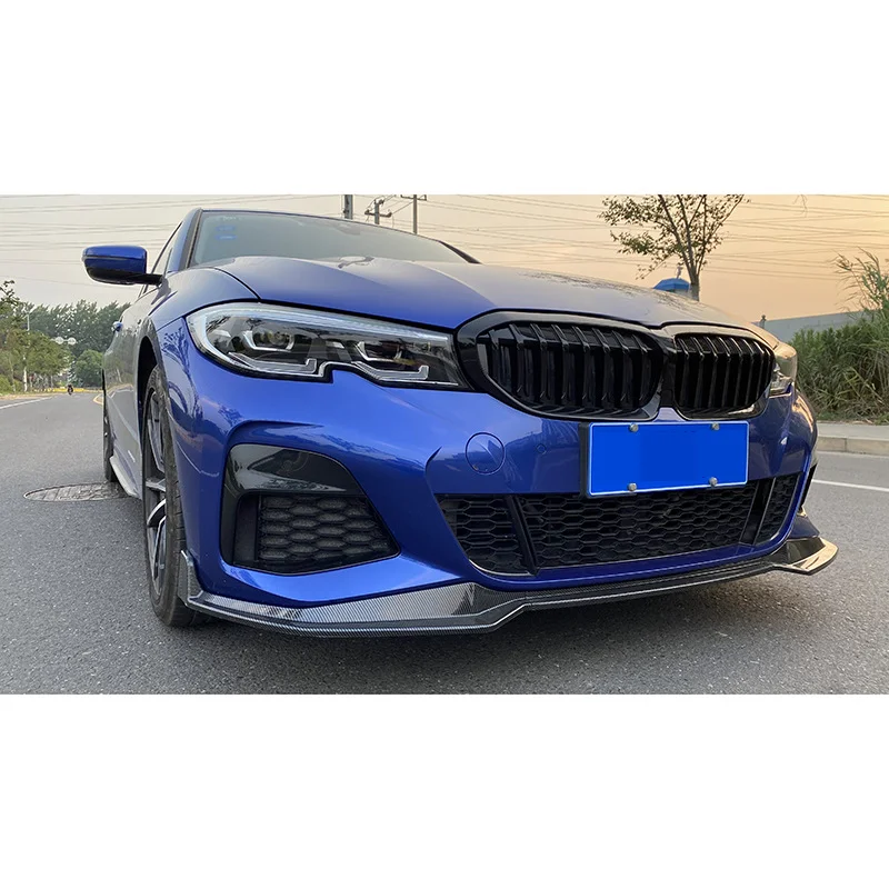 Gloss Black ABS Plastic Front Lip For G20 / G28 BMW 3 Series 330i M340i
