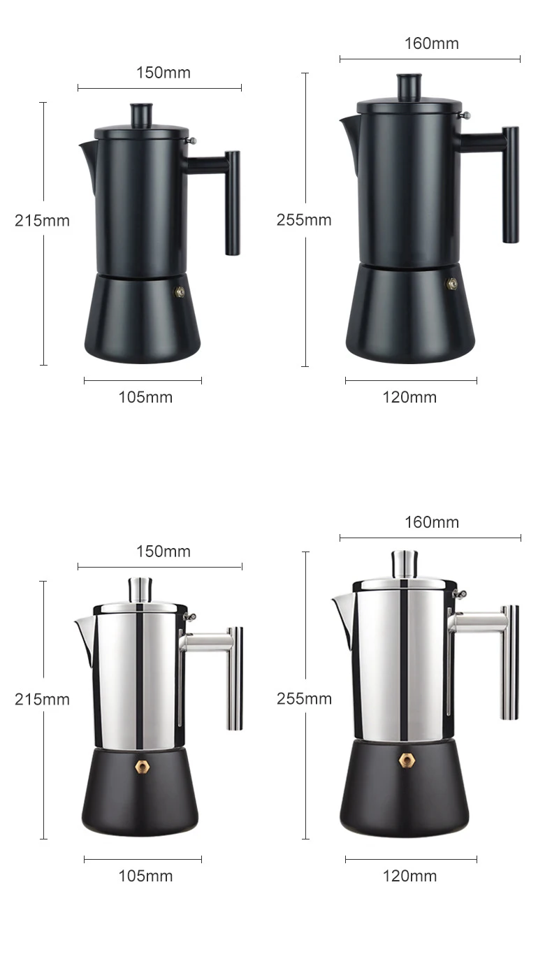 Custom Logo Stovetop Espresso Maker Stainless Steel Italian Coffee Machine Maker 3Cup 6Cup Moka Pot Induction Espresso Pot supplier