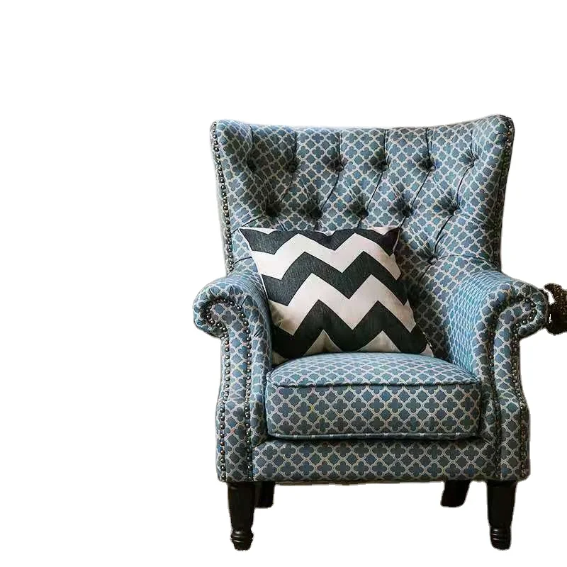 Modern Single Seater Luxury Wing Recliner Sofa Chair Relaxing Wooden Design for Hotel Gym Living Room Leisure details