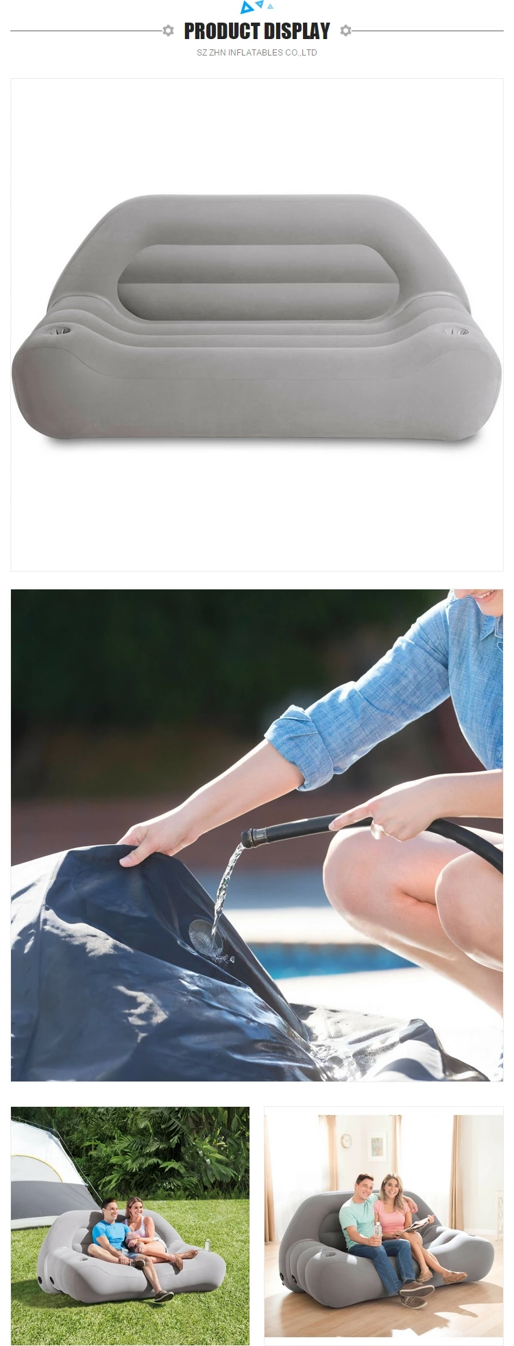 Inflatable Dorm Sofa Living Room Couch Easy Lightweight Big Camping