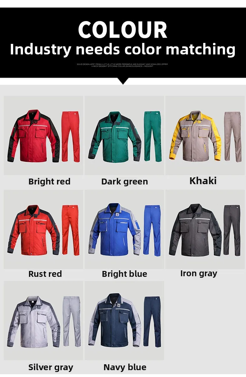 Custom Color-Block Reflective Safety Workwear Set Long Sleeve Auto ...