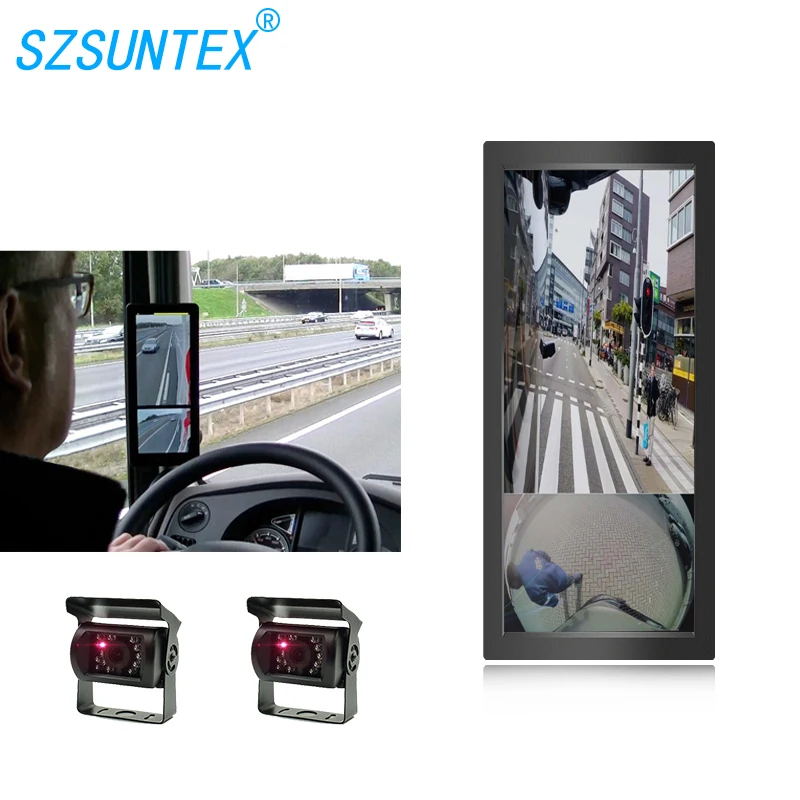 New 12.3 Inch 1080p Ahd Electronic Rearview 2 Channel Car Mirror