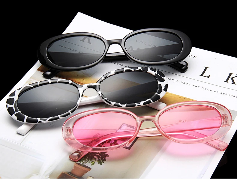 Cheapest Personality Small Frame Light Cow Color Men Women Oval Sunglasses