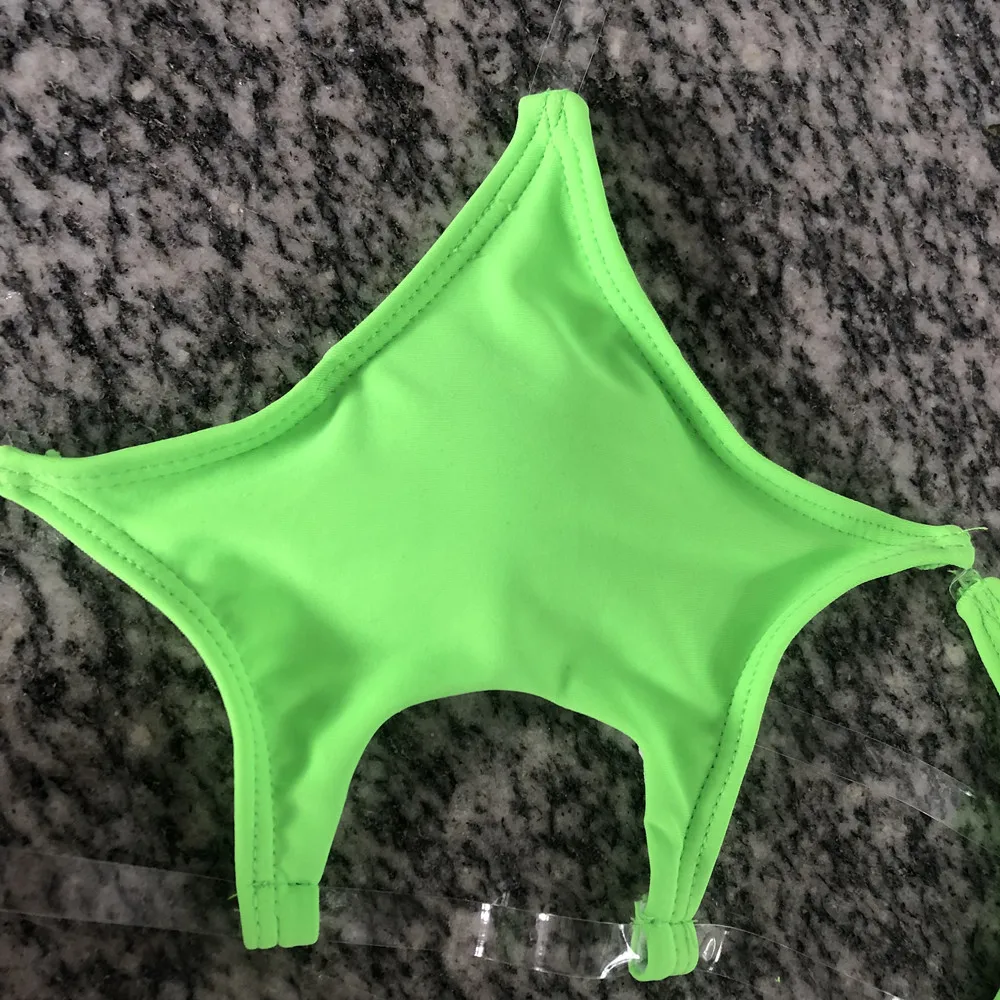 2020 New Hot Sale Swimwear Golden Sexy Super Micro Clear Strap Thong ...