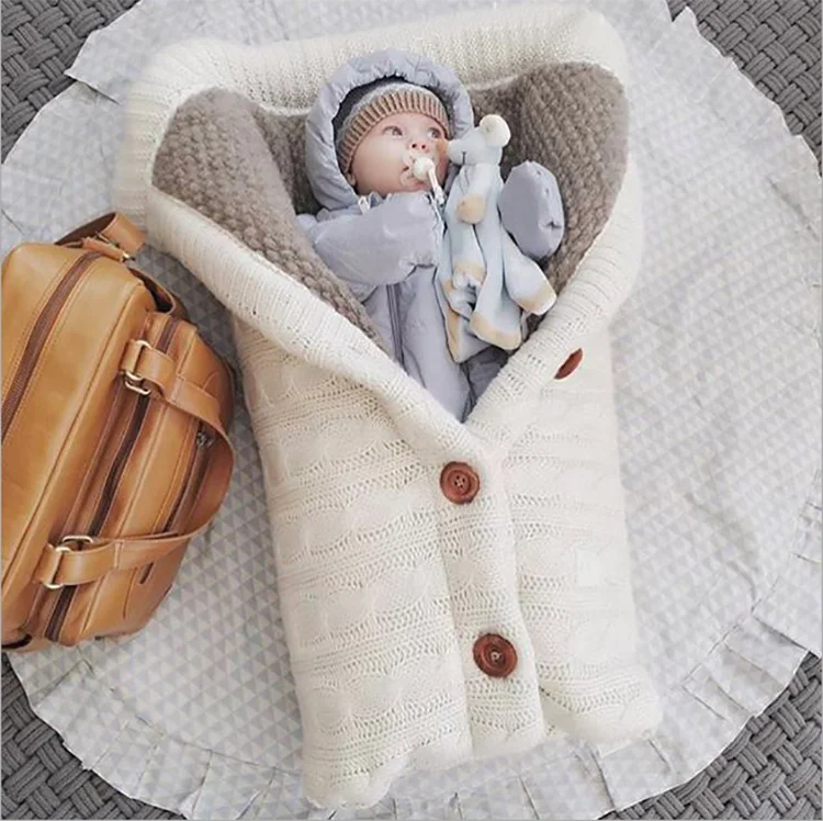
Amazon Hot Winter Fashionable Knitted Crochet Newborn Baby Sleeping Bag in Stock 