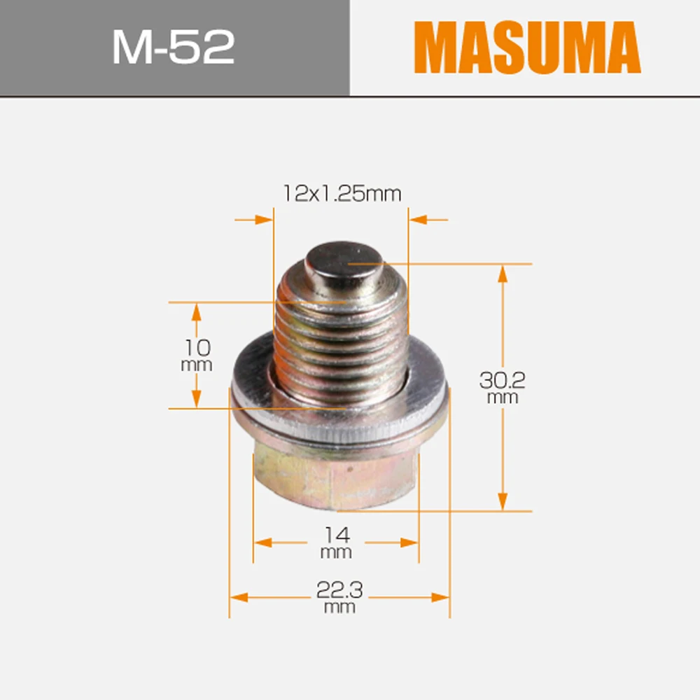 M52 Masuma Auto Parts Oil Drain Plug For Hyundai 2151223000 94535699