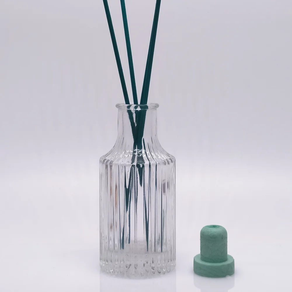 
90ml empty lined shaped reed diffuser glass bottles ZB1268 