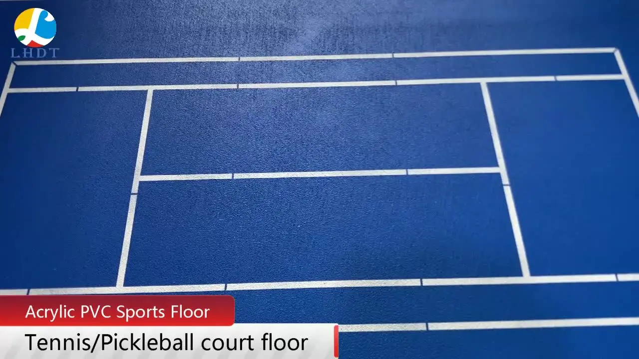 Outdoor/Indoor Acrylic Tennis Court Pickleball Court PVC Sports Floor Roll, image size:1280x720