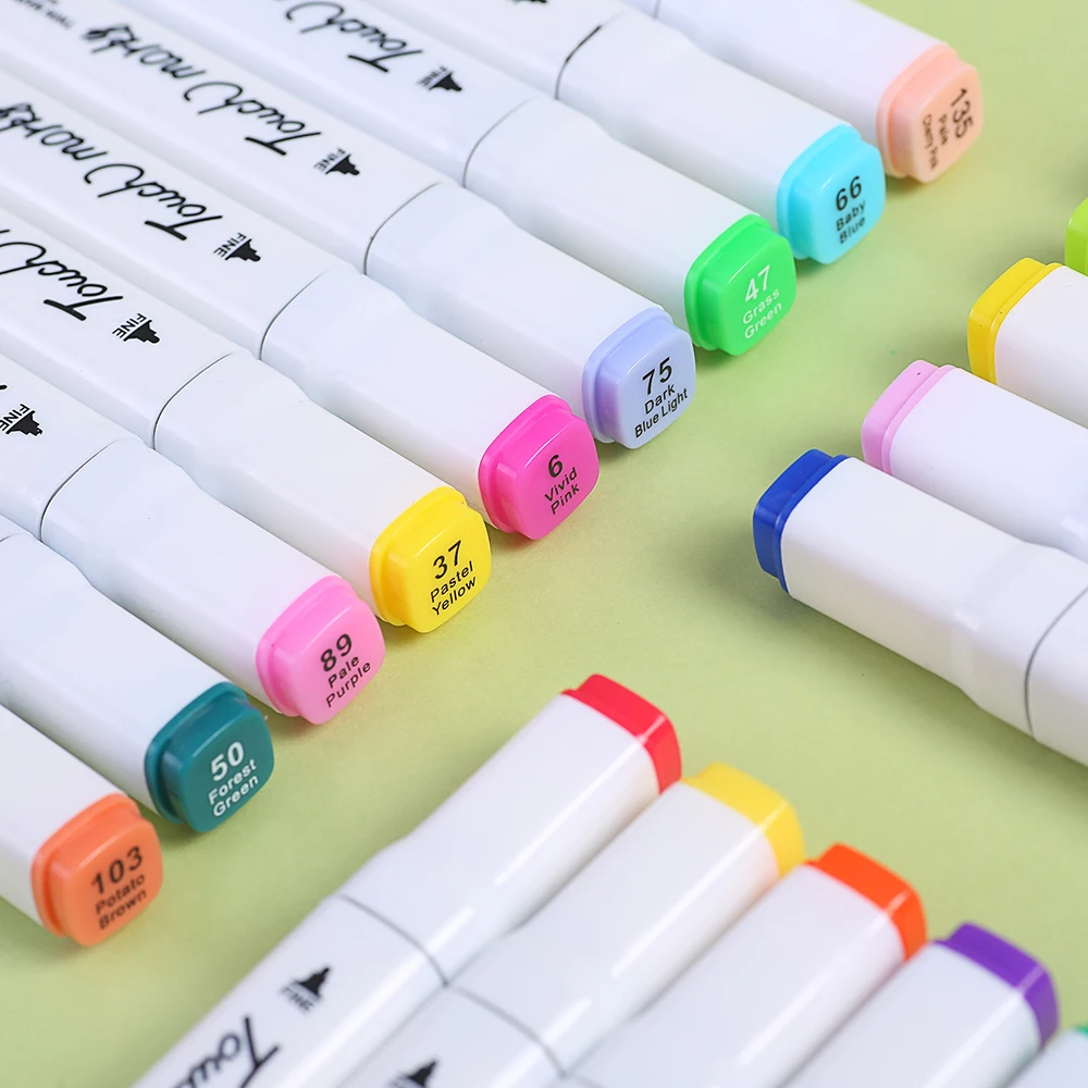 Custom Double Head Alcohol Oily Marker Pen Set Watercolor Note Marker Brush Pen Color Pen