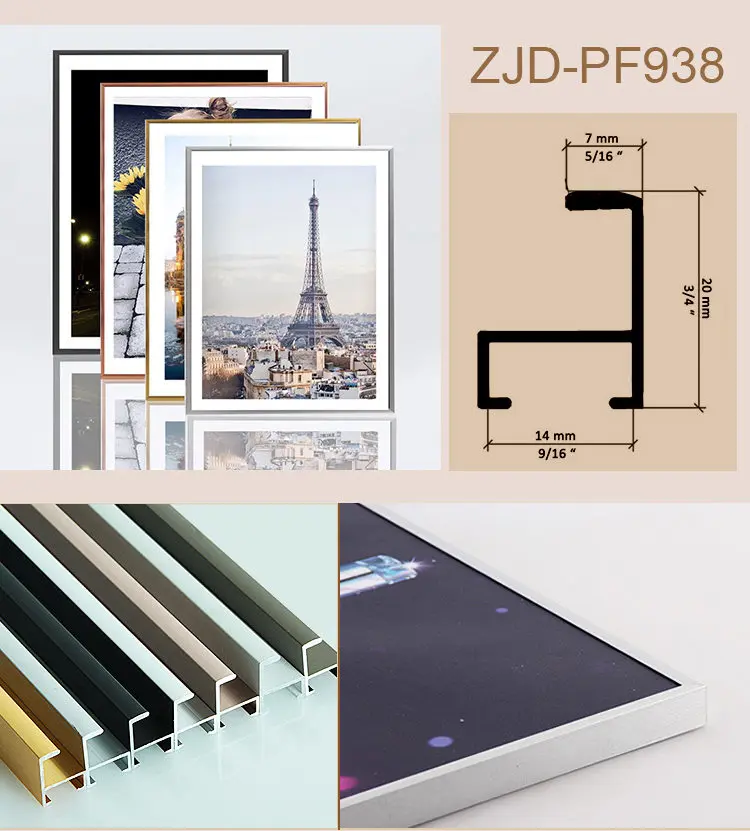 A1 A2 A3 A4 Black Large Extruded Aluminum Thin Metal Picture Photo