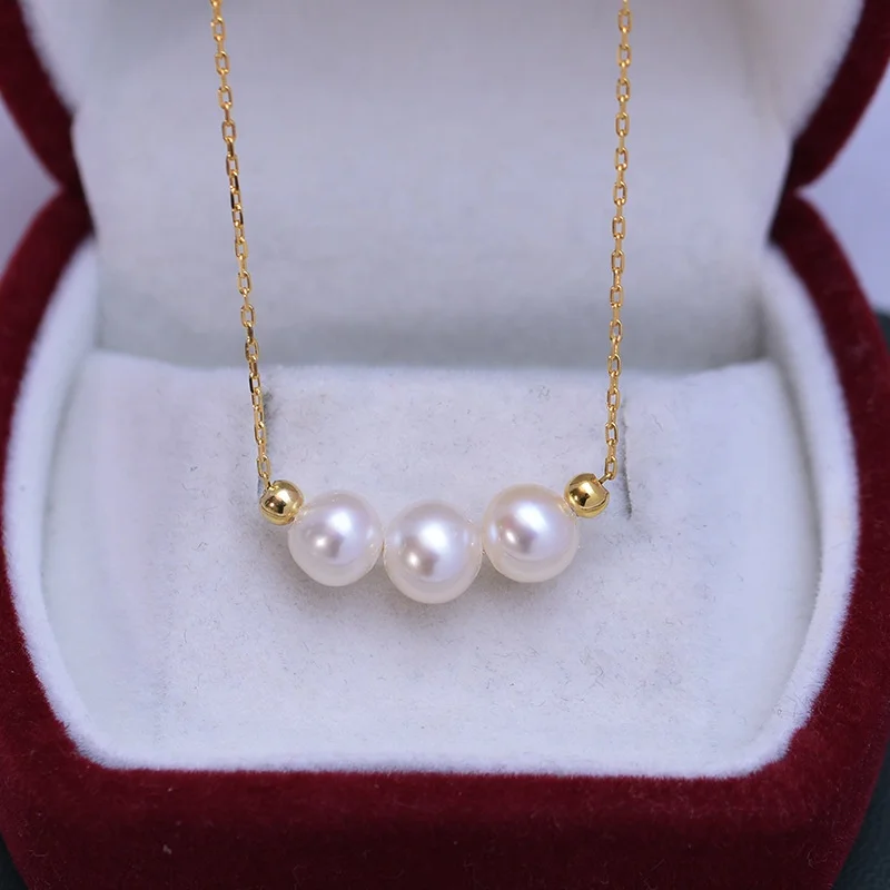 シ*ウ様 JieDa FRESH PEARL NECKLACE Zhuji Fresh Water Pearl 6-7mm Round Bright Light Fine Microflaw