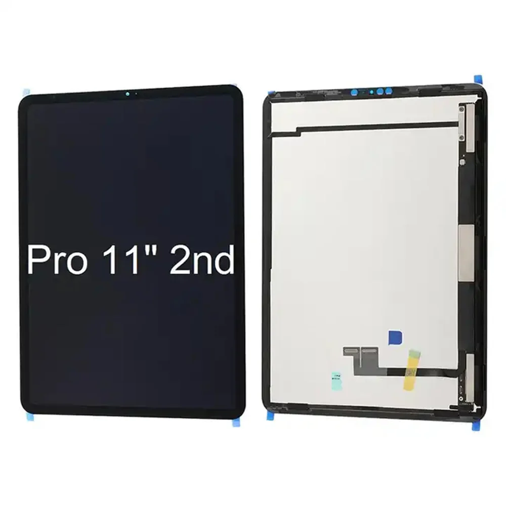Side-by-side comparison of original iPad 4 digitizer vs. replacement showing adhesive coverage