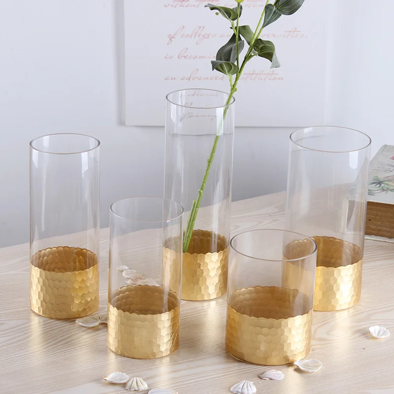 Wholesale Customized Glass Candle Holder Home Decoration 12 Glass Cylinder Vases With Gold Honeycomb Base Buy Tall Cylinder Glass Vase Glass Cylinder Vases Wholesale Cheap 25cm 30cm 35cm Clear Glass Cylinder Vase Product