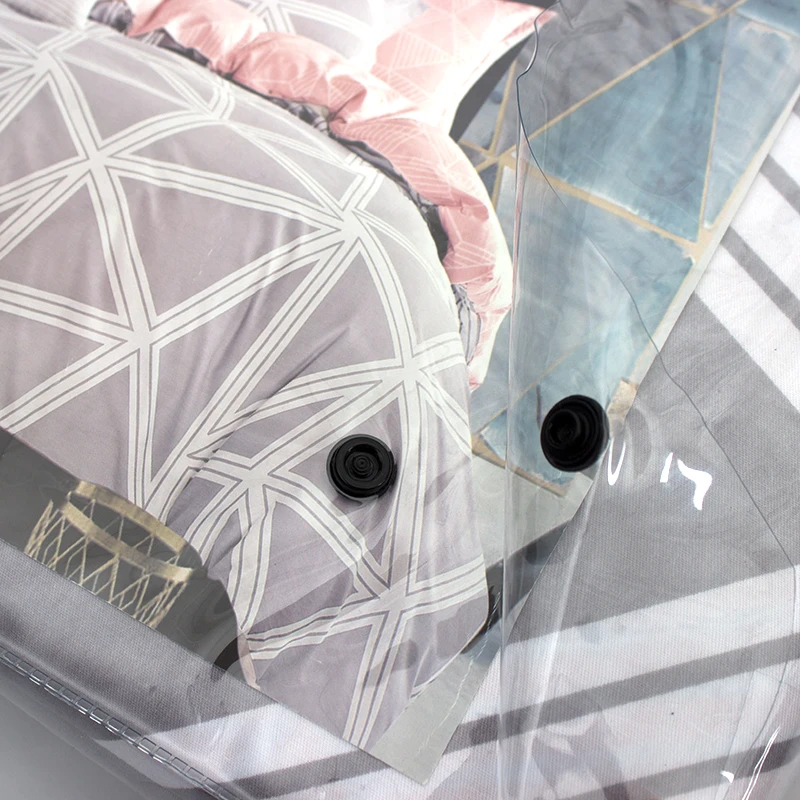 High Quality Custom Duvet Cover Set Packaging Clear Pvc Bag With Snap