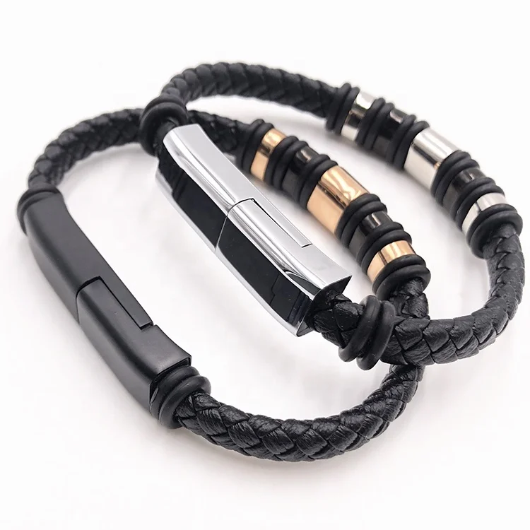 2020 New Trending Leather Bracelet Charger Data Cable Wholesale USB Data Cable Phone Charging Data Line Bracelet Cable IOS - ANKUX.COM