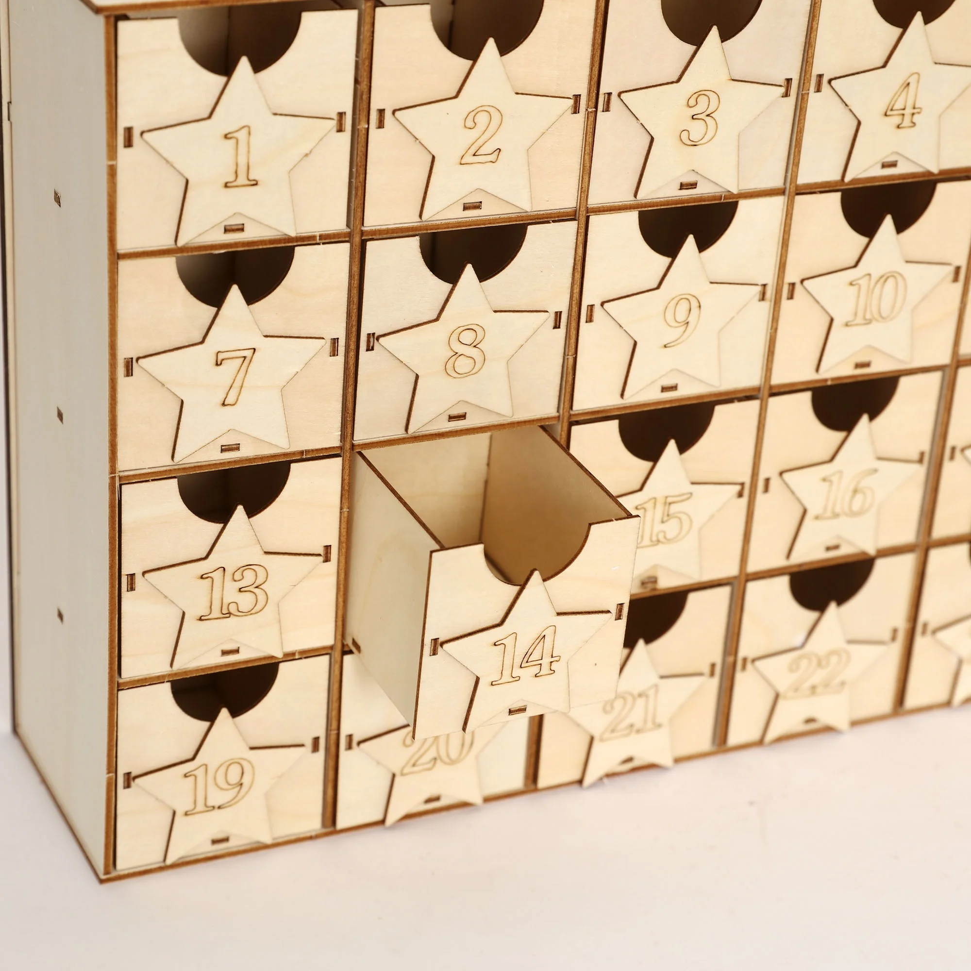 Diy Christmas Wooden Advent Calendar With Drawers Nativity Scene Empty ...