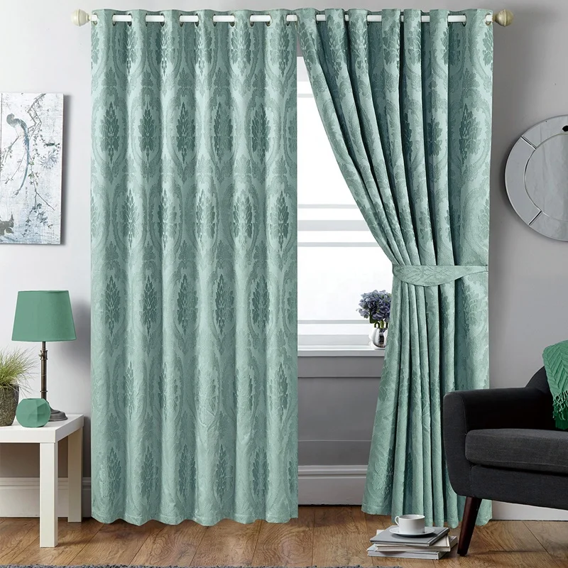 Hot Sale Jacquard Polyester Grommet Luxury Curtains For The Living Room ...