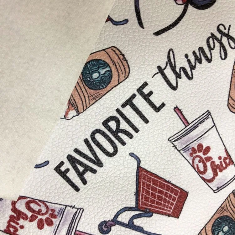 Smooth Printed Vinyl Synthetic Leather Fabric Roll Digital Custom Print Vinyl Fabric For Bag