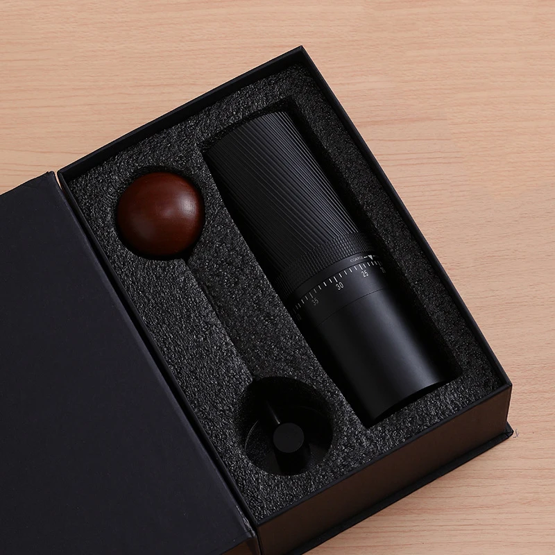 Manual Coffee Grinders External Adjustment Fine Diagonal Stripe Solid Wood Metal Handle Durable Washable Lightweight Compact manufacture