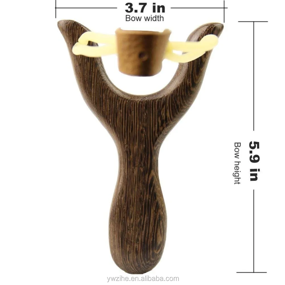 Solid Wooden Slingshot With Classic Construction Hunting Slingshot Flat