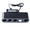 NEW type car charger power supply adapter for Cigarette lighter four holes Two USB outputs Multifunction new black