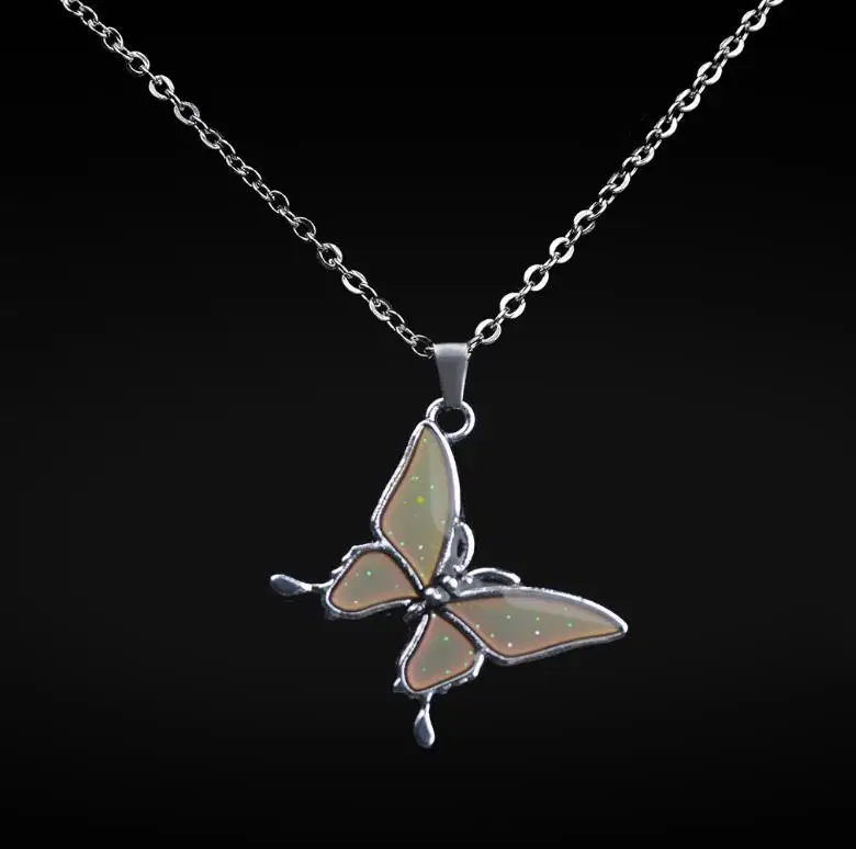 蝴蝶宝石颜色变化与温度项链蝴蝶魔术情感感觉心情吊坠项链珠宝