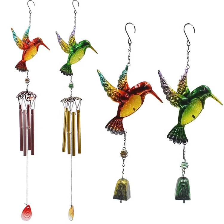 Spring Summer Acrylic Hummingbird Metal Wind Chime Aeolian Bells - Buy ...