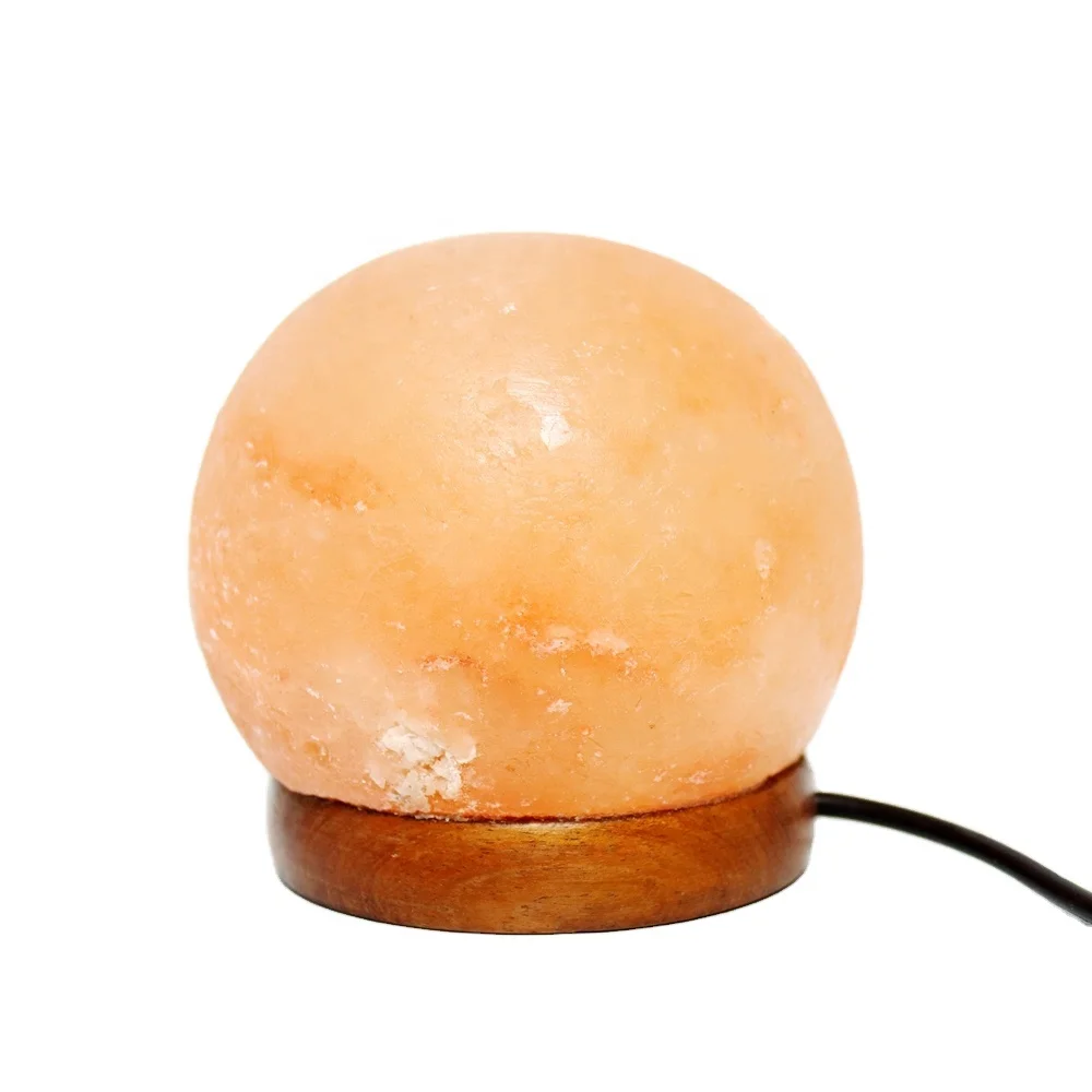 Trendecor USB powered LED Night Lights Crystal Wood Base Natural Himalayan Hand Carved Salt Lamps