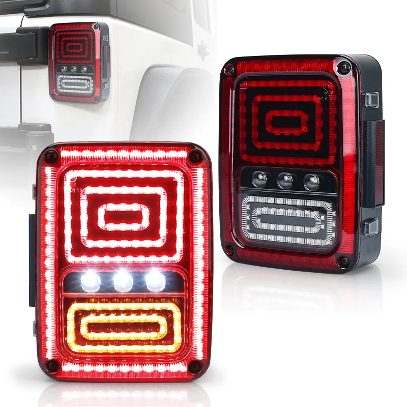 Wholesale prices 9w square led tail light/rear /brake/turn light USA/Europe for Jeep  TJ JK LJ Off-road Vehicle