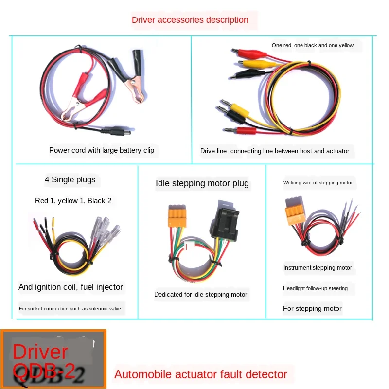 QDB-2A Automobile Ignition Coil Injector Solenoid Valve Tester Motor Fault Detector Idle Stepper Motor Diagnostic Driver Disk Bangladesh