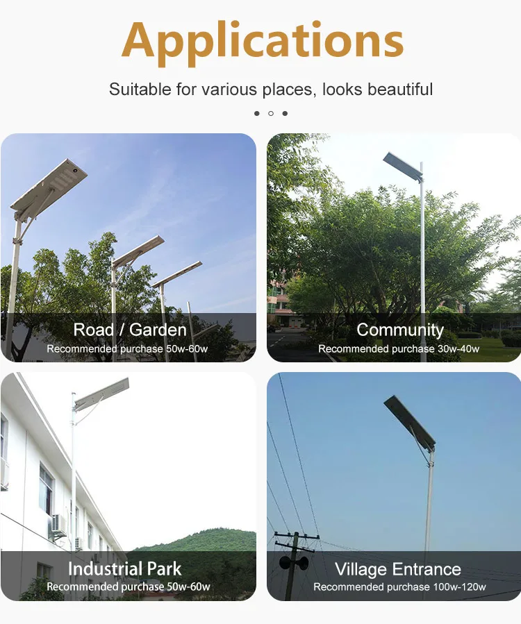 smart sensor all in one high lumen led 50w street solar light 200w