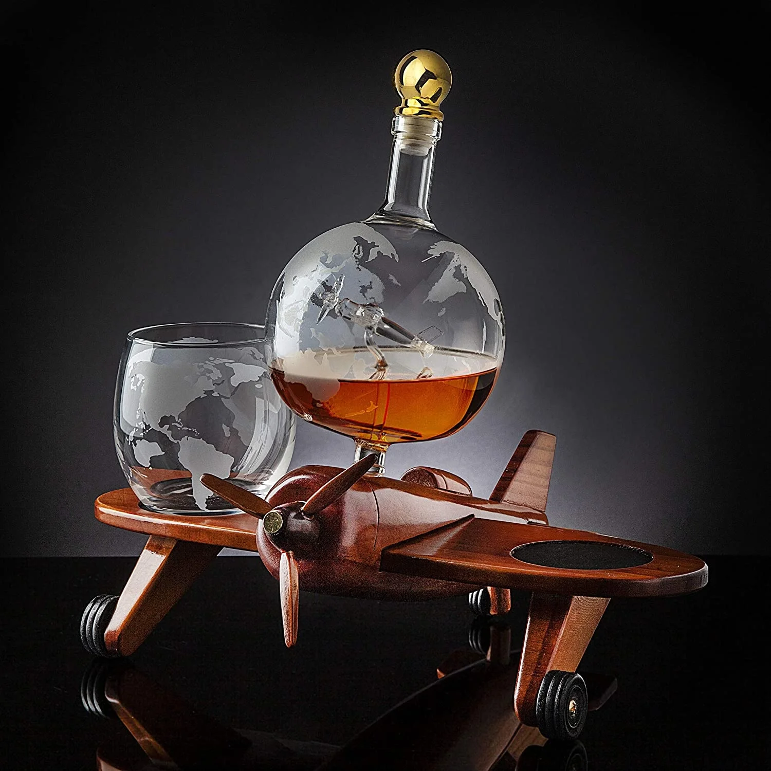 2020 New Design Hotselling Airplane Whiskey Glasses Whiskey Decanter For Liquor Bourbon Vodka 6746