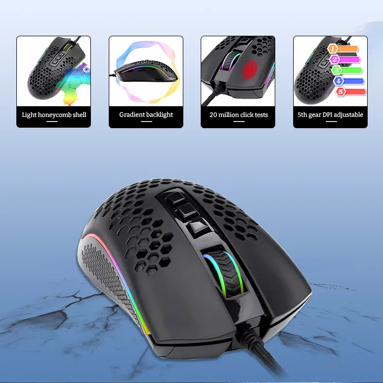 hight quality m808 Wired RGB Backlit 12000 DPI Laptop Gamer Mouse