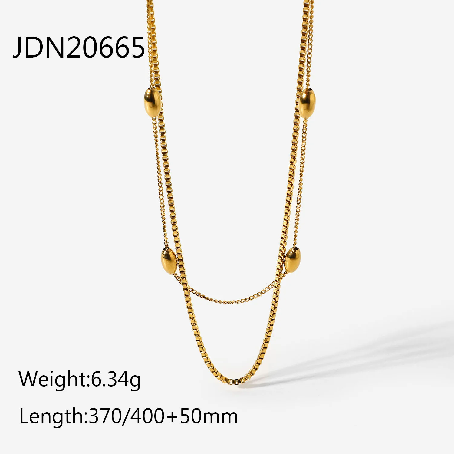 Trendy Jewelry 18k Gold Plated Layered Necklaces Stainless Steel