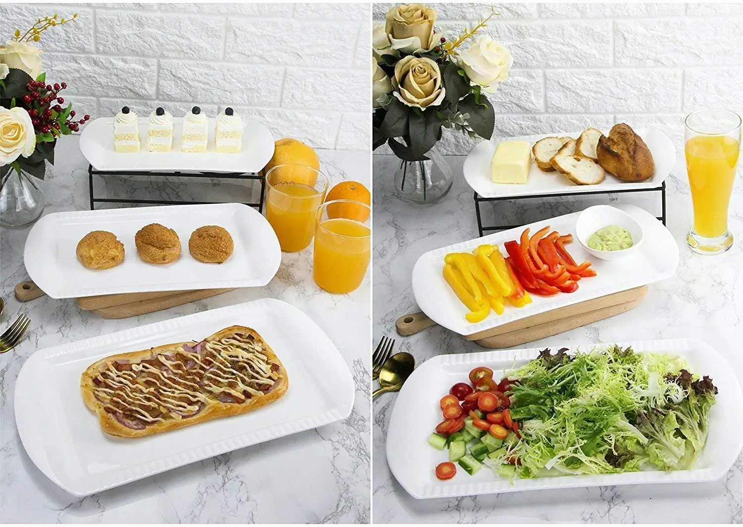 Large 3-Piece Ceramic Platter Set 16'/14'/12\