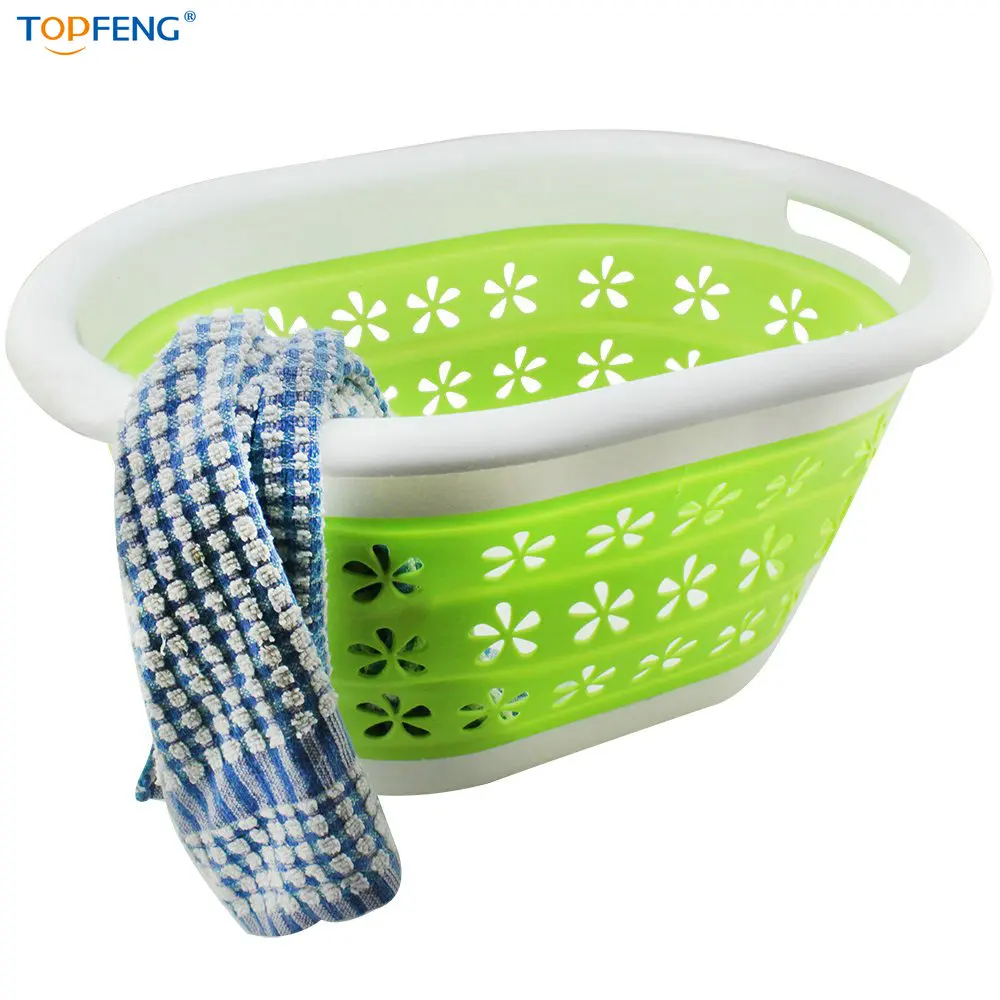 Collapsible Plastic Laundry Basket Folding Laundry Basket Space Saving