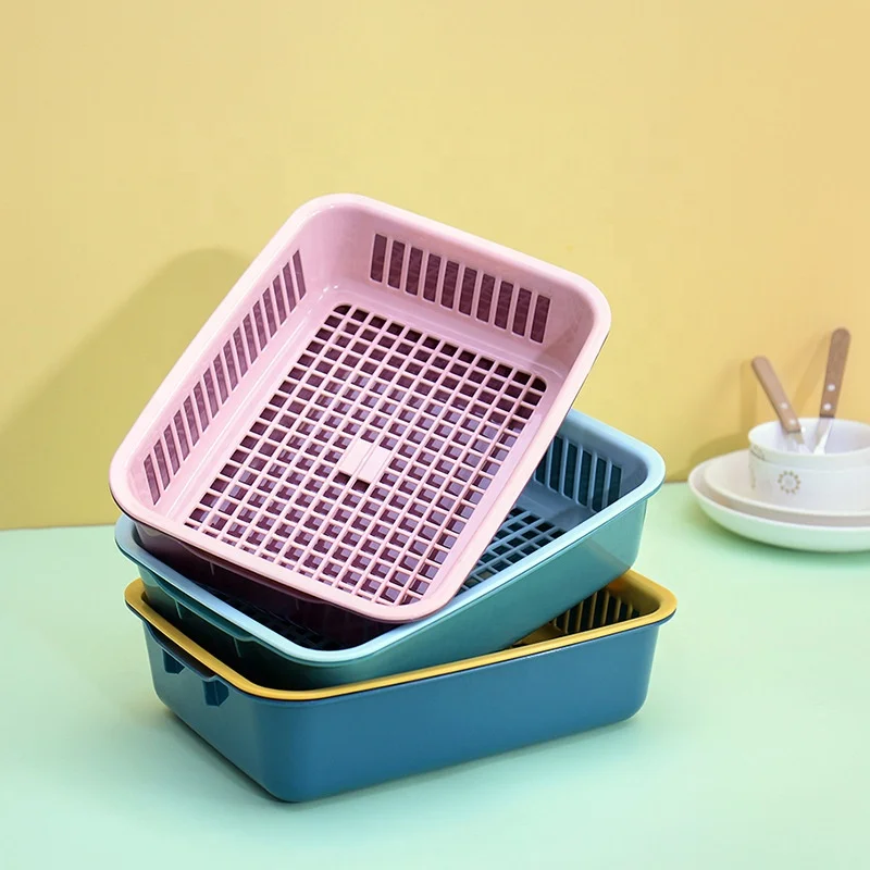 Dishpan Strainer Basket Lettuce Washer Rectangle 2 In 1 Dish Tub ...