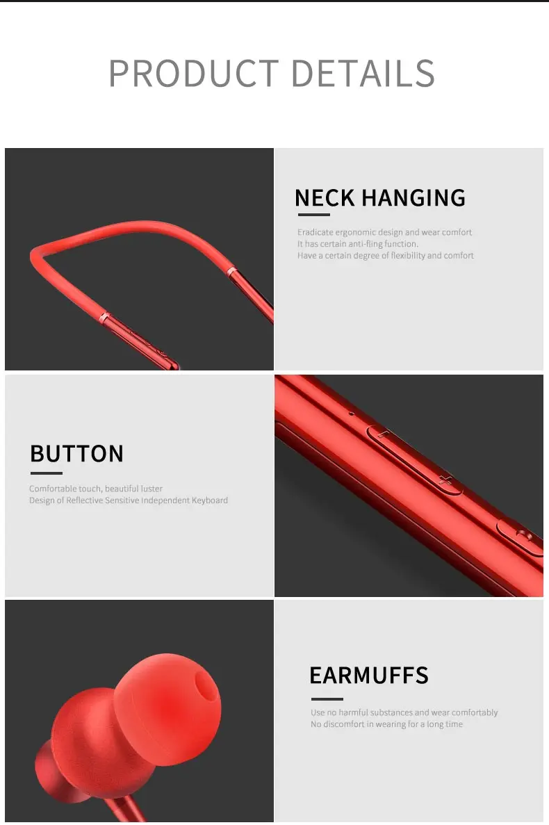 High quality wireless bluetooth ear hook TWS sports neckband Bluetooth headset sport earbuds - ANKUX.COM