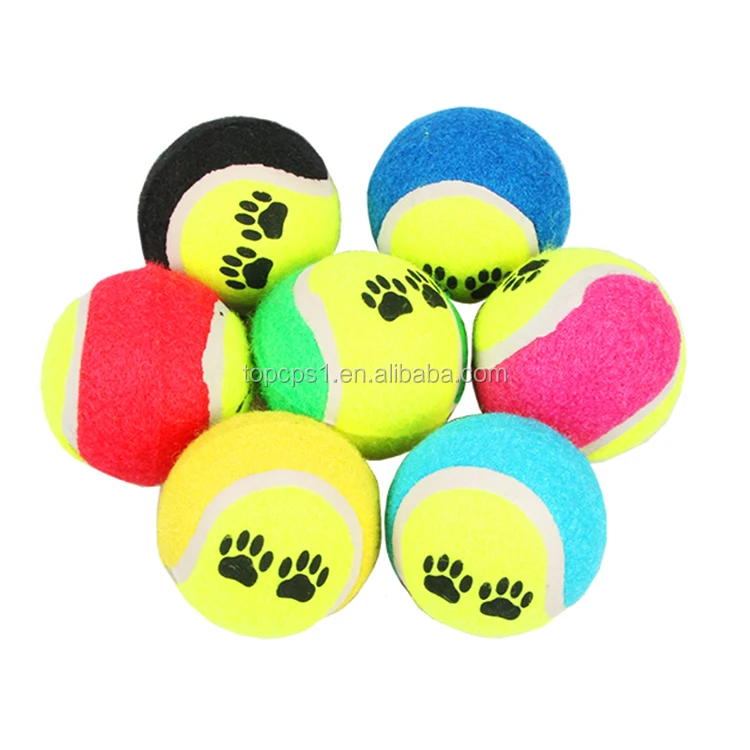 Hot Selling Mini Pastel Chew Custom Toy Paw Prints Squeaky Dog Tennis 