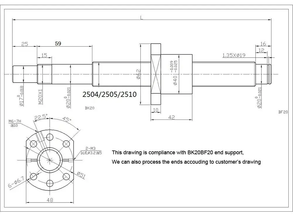 Cnc Rolled Ball Screw With Ballnut And Bk Bf End Support Kit Sfu1204 