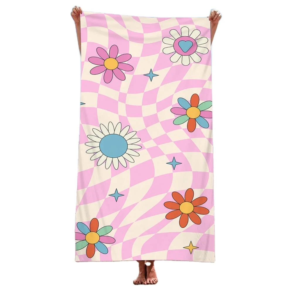 Microfiber Oversized Beach Towel Quick Dry Sand Proof Absorbent Compact Blanket Lightweight for Swimming Sports Beach factory