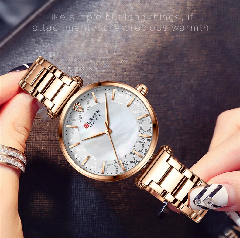 Watches for Women Luxury Brand CURREN 9072 Elegant Thin Quartz Wristwatch with Stainless Steel Simple Female Clock