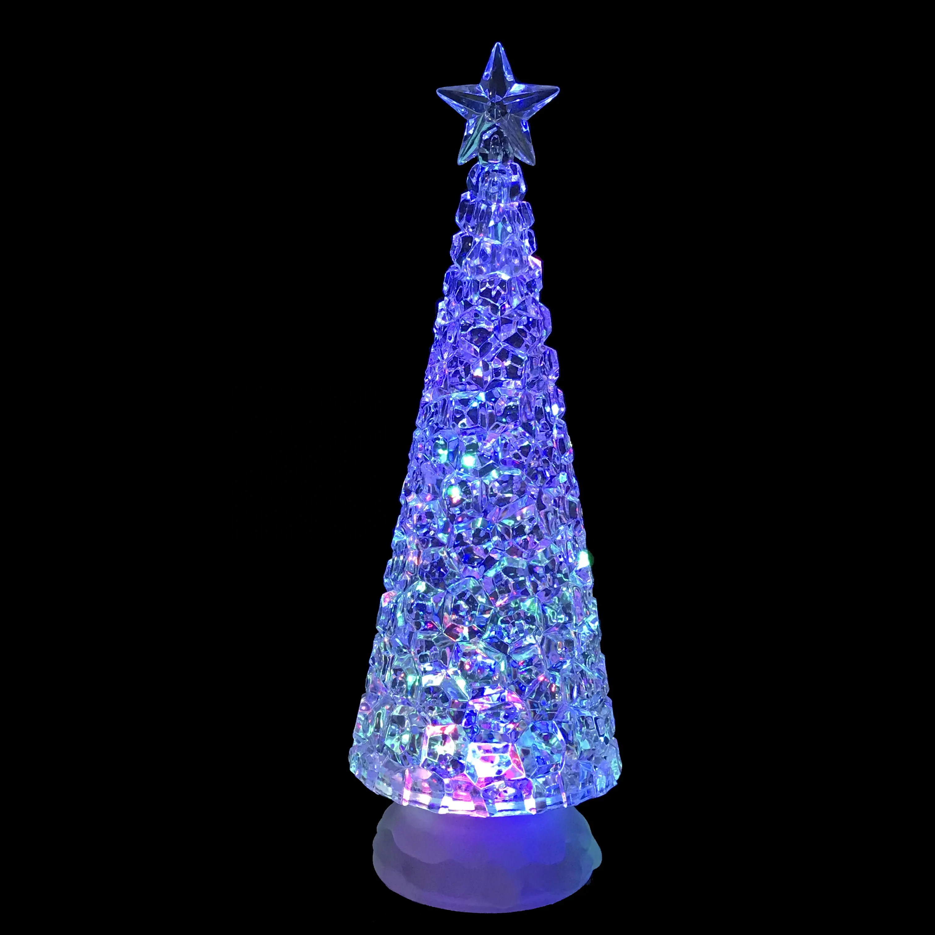 Leds Lighted Water Glitter Battery Operated Gifts Cheap Plastic Snow Globe Custom Mini Clear Acrylic Christmas Tree