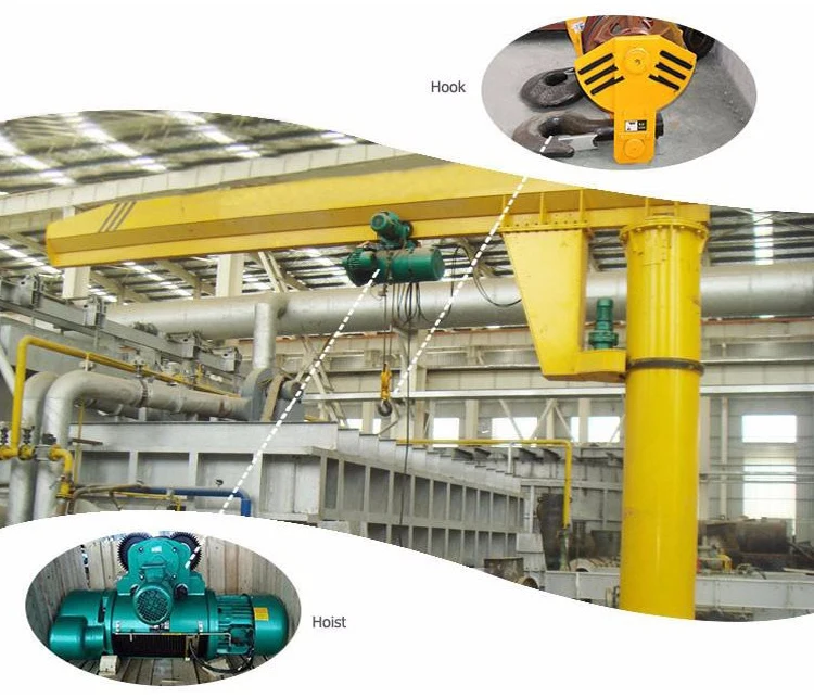 3 ton slewing column pillar fixed jib boom crane