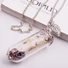 New Arrival DIY Pendant Handmade Glass Pendant Wishing Bottle Lavender White Flower Crystal Glass Necklace For Women Fashion
