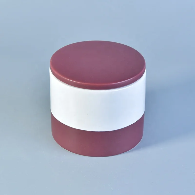 Red And White Ceramic Jars For Candle Making