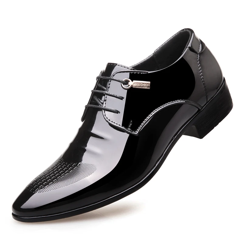 2019 high quality black shiny shoes men factory custom wholesale