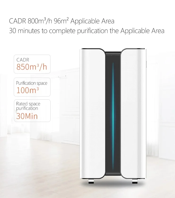 2019 custom smart small table app wifi air purifier hepa carbon filter air cleaner for home