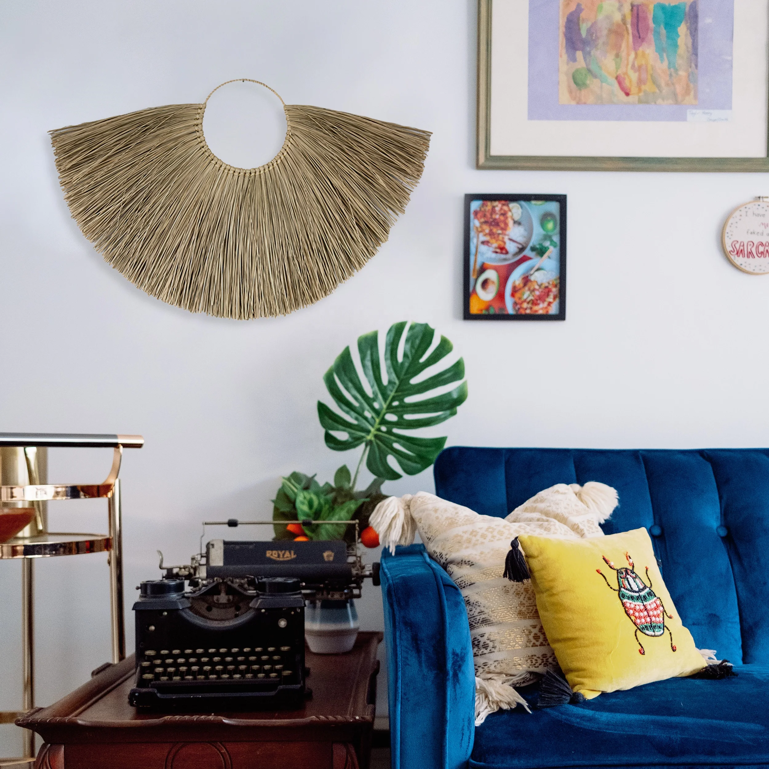 Wholesale Bohemia Seagrass Wall Hangings For Home Decor Handmade Woven